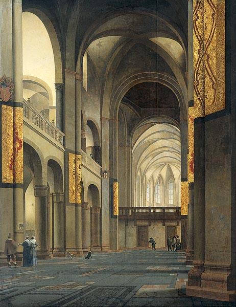 Pieter Jansz. Saenredam The nave and choir of the Mariakerk in Utrecht, seen from the west. oil painting image